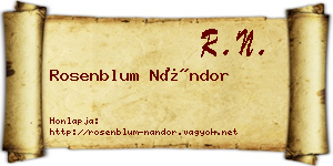 Rosenblum Nándor névjegykártya